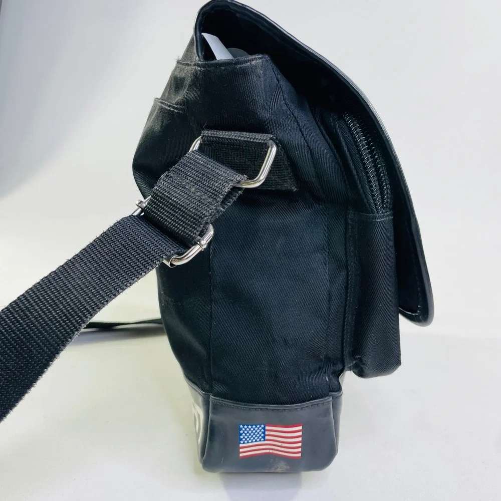Polo Sport Ralph Lauren Messenger Bag Black Canvas Vintage Crossbody Logo Bag